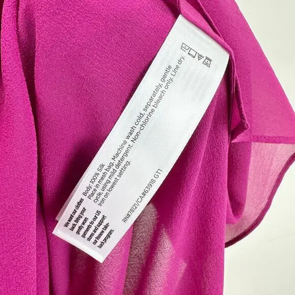 Eileen Fisher Sheer Silk Georgette Boat Neck Sleeveless Midi Dress Sangria L NWT Midi